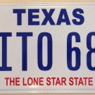 TEXAS vanity ITO 68 license Plate 1968 Isabel Isabella Irene Ian Igor Isaac Ivan