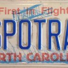 North Carolina vanity C SPOT TRACK License Plate