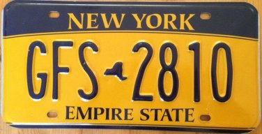 Gold Empire State license plate GFS 2810 Graphic USA NY New York City Manhattan