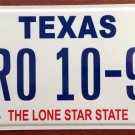 Texas vanity RO 10 9 row license plate rowing church theater arts senate movie
