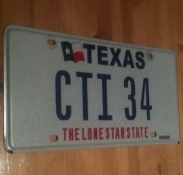 TX vanity CTI 34 license plate  Computer Telephony Integration Call Center Phone