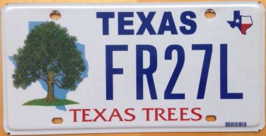 Texas Trees Tree license plate Forrest National Park Nature Environment