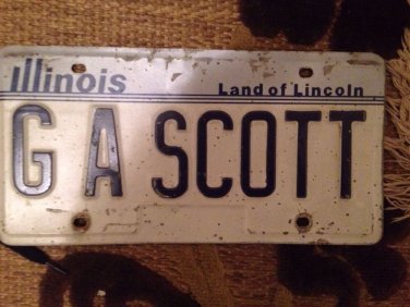 Illinois vanity GA SCOTT  license plate