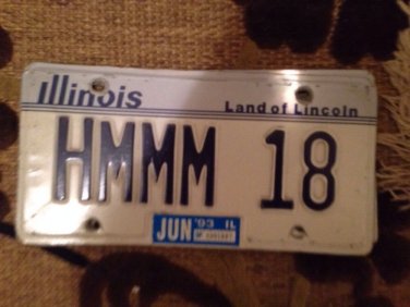 Illinois vanity HMMM 18 license plate