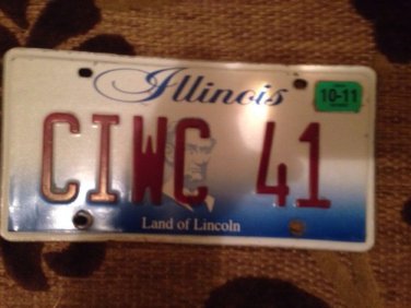 Illinois vanity CIWC 41 license plate