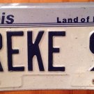 Illinois vanity KREKE 91 license plate