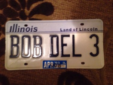 Illinois vanity BOB DEL 3 license plate