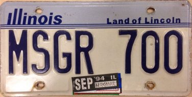 ILLINOIS vanity MeSSenGeR 700 license plate USA