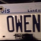 Illinois vanity M OWEN 7 license plate
