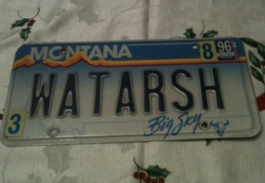 Montana vanity WATARSH license plate What Are ???