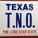Texas vanity TNO license plate TX tag name Dot Trust No One slang