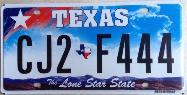 Texas F444 FORD 444 engine license plate CJ2 Lone Star State Pickup Truck