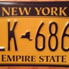 Gold Empire State license plate #GLK 6860 Graphic USA NY City New York Manhattan