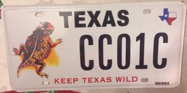 Keep Texas Wild license plate Horned Lizard Horny Toad Frog reptile Thorny Devil