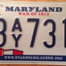 Maryland War Of 1812 license plate American USA Graphics Flag Fireworks history
