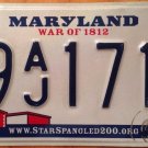 Maryland War Of 1812 license plate American USA Graphic Flag Fireworks history