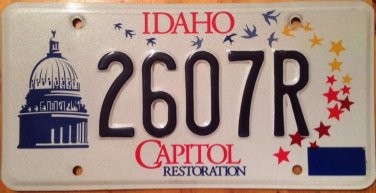Idaho State Capitol Restoration license plate Boise City George Washington Bell