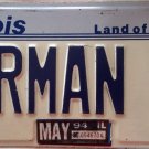 Illinois vanity ERMAN 2 license plate Herman Hermann Her Man