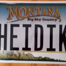 Montana vanity HEIDI K license plate Heidy Haidi Haydy Heidie