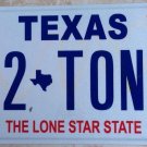 Texas vanity 2 TON Tony license plate Tonie Anthony Tonio Tono