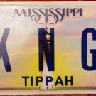 Mississippi vanity KiNG license plate Royalty Ruler Kingdom Tippah Queen Prince