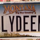 Montana vanity CLYDEEN license plate Clyde Bonnie Clydeene Clydene Clydine MT