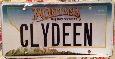 Montana vanity CLYDEEN license plate Clyde Bonnie Clydeene Clydene Clydine MT