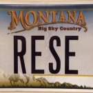 Montana vanity RESE license plate Reese Rise Shake Quake Tremble Chocolate