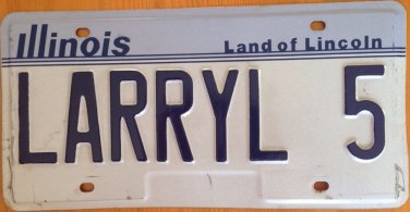 Illinois vanity LARRY L 5 license plate Lawrence Lorenzo Loren Laurence Renzo