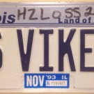 Illinois vanity MiSs VIKE Vicky license plate Victoria Vicki Vickie Viking NFL