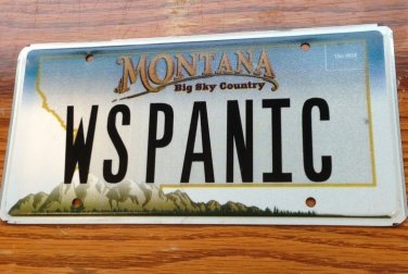 Montana vanity WS PANIC license plate West East Hispanic Spanish Latin America