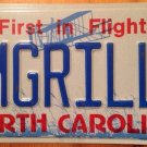 CAROLINA vanity RM Rack Mounted GRILLE license plate Grill Barbecue Cook Cooking