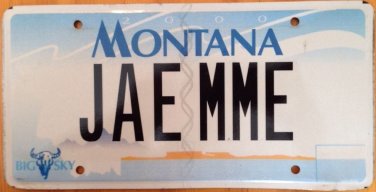 Montana vanity JAMMY Jay ME license plate