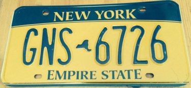 Gold Empire State license plate GNS 6726 Graphic USA NY New York City Manhattan