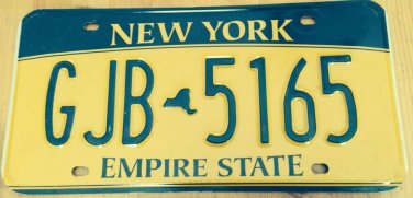Gold Empire State license plate GJB 5165 Graphic USA NY New York City Manhattan