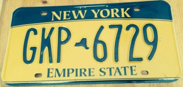 Gold Empire State license plate GKP 6729 Graphic USA NY New York City Manhattan