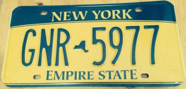 Gold Empire State license plate GNR 5977 Graphic USA NY New York City Manhattan