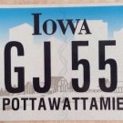 Iowa Triple Digit 5 License Plate Indian tribe #AGJ 555 Five Number