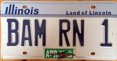 Illinois vanity BAM Body And Mind RuN 1 license plate Alabama Obama