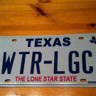Texas vanity WaTeR LoGiC license plate TX WaterLogic Tree Plant Waste Landscape