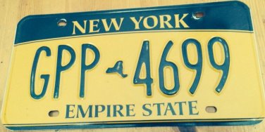 Gold Empire State license plate GPP 4699 Graphic USA NY New York City Manhattan