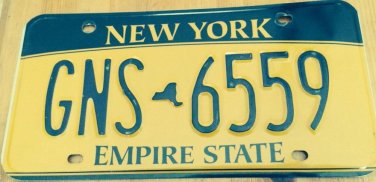 Gold Empire State license plate GNS 6559 Graphic USA NY New York City Manhattan