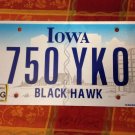 Iowa Black Hawk License Plate Indian Chief Sac Fox Ute Sauk Nation Tribe Tribal