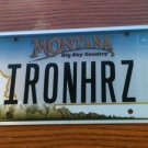 MT vanity IRON HRZ hers license plate Woman Man Marathon Jog Run Race Heart Rate