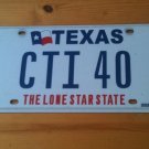 TEXAS vanity CTI 40 license plate name Chris Coleen Craig Corrine Carmen Carla