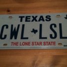 Texas vanity CWL LSL license plate Chris Charles Carol Lisa Linda Laura Larry
