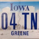Rare new Iowa Greene county license plate 404 TNA Nathanael American Civil War