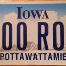Iowa Triple Digit 0 License Plate Indian tribe #ROH 000 Zero repeating number
