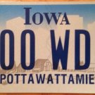 Iowa Triple Digit 0 License Plate Indian tribe #WDN 000 Zero repeating number