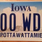 Iowa Triple Digit 0 License Plate Indian tribe #WDR 000 Zero repeating number